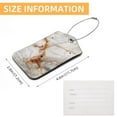 thumbnail image 5 of Square PU Leather Luggage Tags - 2 Pack with Privacy Cover and Stainless Steel Ring - Suitable for Travel, Backpack, Handbag - Suitcase Tags, Travel Tag Marble Texture, 5 of 7