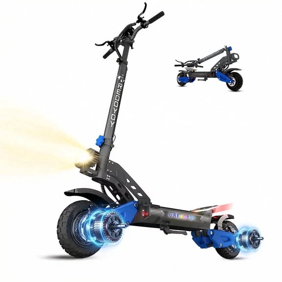 GLIDEZONE Electric Scooter for Adults, 5000W Dual Motor, Fast Speed 50MPH and Long Range 55Miles 10.5" Tires E Scooter for Teens, Foldable