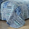thumbnail image 2 of Cotton Bedspread Quilt Sets-Reversible Patchwork Coverlet Set, Blue Classic Bohemian Pattern,King Size, 2 of 5