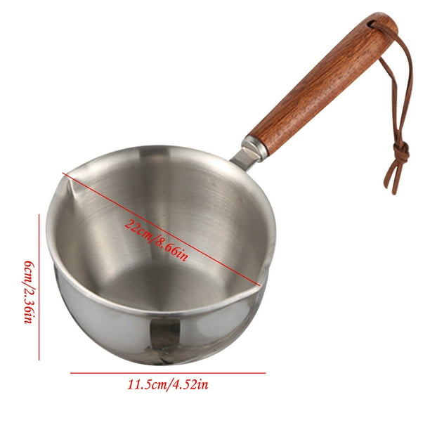 Pisexur Batería de cocina Olla pequeña de acero inoxidable 304 de tres capas para aceite caliente, espesada, con protección contra salpicaduras, para uso doméstico para la cocina del hogar