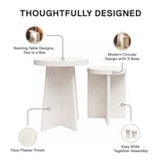 Ameriwood Home Liam End Tables, Set of 2, Faux Plaster