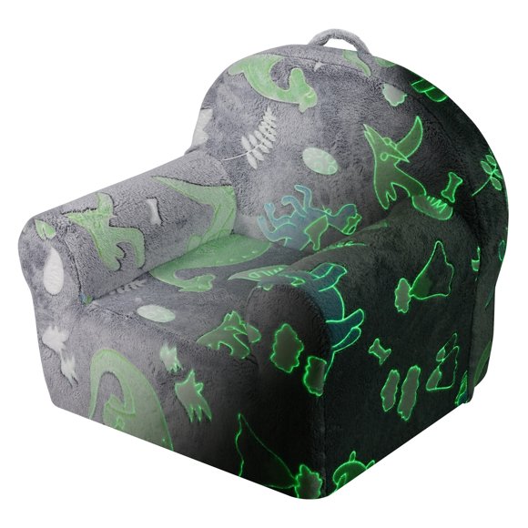 KFFKFF Children's Chair, Comfortable Armchair for Toddlers, Convertible Couch Bed with Glow-in-the-Dark Feature, Playroom Seating for Children, Unisex Design, Grey