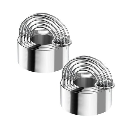 

Fruit Snack Molds Silicone Stainless Round Handle With 5 Steel Cookies Pcs Baking Circle Cake Mould