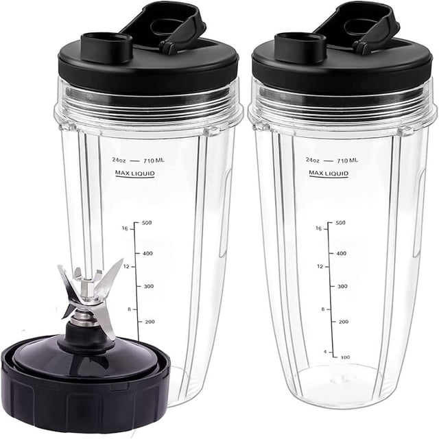 Vasos de licuadora de 24 oz YONGSHENG compatibles con Nutri Ninja cuchilla extractora de 7 aletas