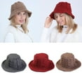 thumbnail image 2 of CANKER Women Winter Cable Knit Bucket Hat Twist Pattern Solid Color Warm Fisherman Cap, 2 of 19