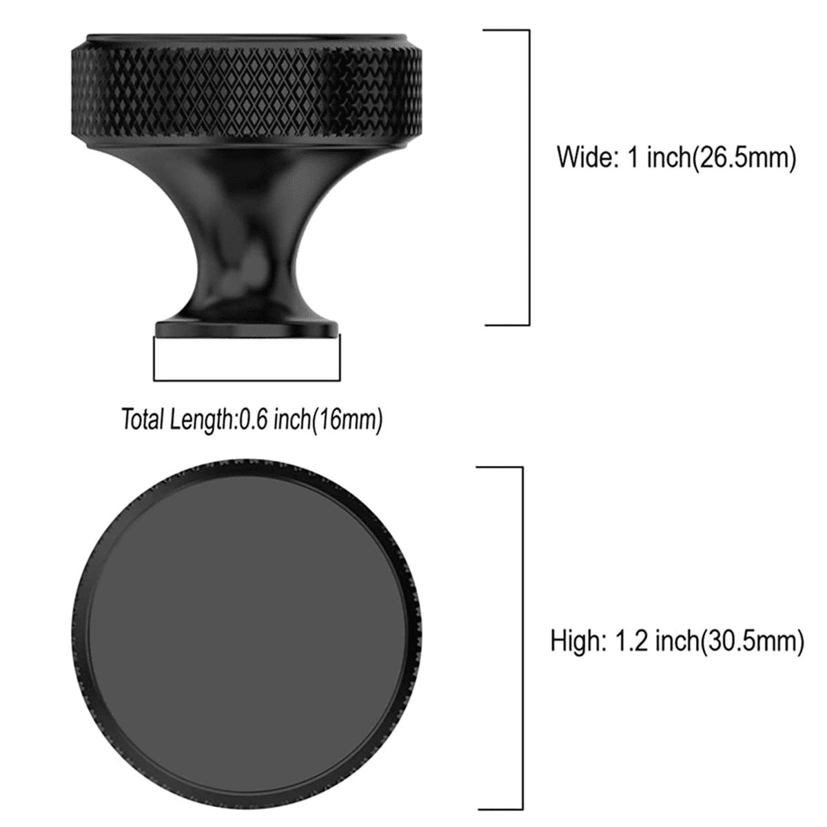 20 Pack Matte Black Knurled Cabinet Knobs Round Kitchen Cabinet Pulls for Drawer Dresser, Cupboard and Wardrobe