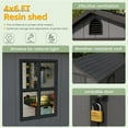 thumbnail image 5 of Patiowell 6' x 4'  Plastic Shed for Outdoor Storage,Resin Shed with Window for Garden,Backyard,Tool Storage Use, 5 of 9