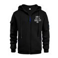 thumbnail image 2 of Men's Letter Print Zip Up Hoodie with Arm Pocket, Casual Cardigan Sweatshirt, Large Size Fleece Jacket with Motivational Quote for Gym, Christmas, Daily Wear,Multicolor,L, 2 of 5