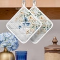 thumbnail image 2 of Spring Floral Pot Holders for Kitchen Heatproof Potholder, 4 Pack Weeping Blue Botanical Summer Vintage Hot Pads Multipurpose Oven Pads Cloth Potholders Trivet for Cooking and Baking, 2 of 8