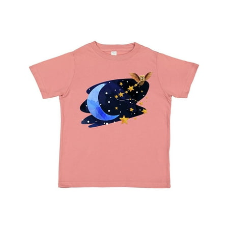 

Inktastic Owl Decorating the Night with Moon and Stars Gift Toddler Boy or Toddler Girl T-Shirt