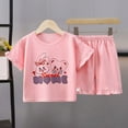 thumbnail image 2 of KPOPLK Toddler Baby Girls Clothes Shirt Tops +Pants Outfit 2 PCS Set Summer Casual Cotton Outfit witth Pocket 12 Months-6T(7-8 Years,Pink), 2 of 5