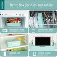 thumbnail image 4 of TEAMD Bento Box For Adults Lunch Box With 3 Compartment,Wheat Fiber Leak Proof Food Container With Spoon & Fork,1200ML Lunch Boxes Containers For Men Women (Blue), 4 of 6