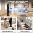 thumbnail image 4 of FREE VILLAGE 37 Inches Bladeless Tower Fan with Remote for Bedroom,90°Oscillation Standing Floor Fans that Blow Cold Air with 9H Timer & Child Lock,Ultra Quiet Small Cooling Fans for Office - Black, 4 of 7