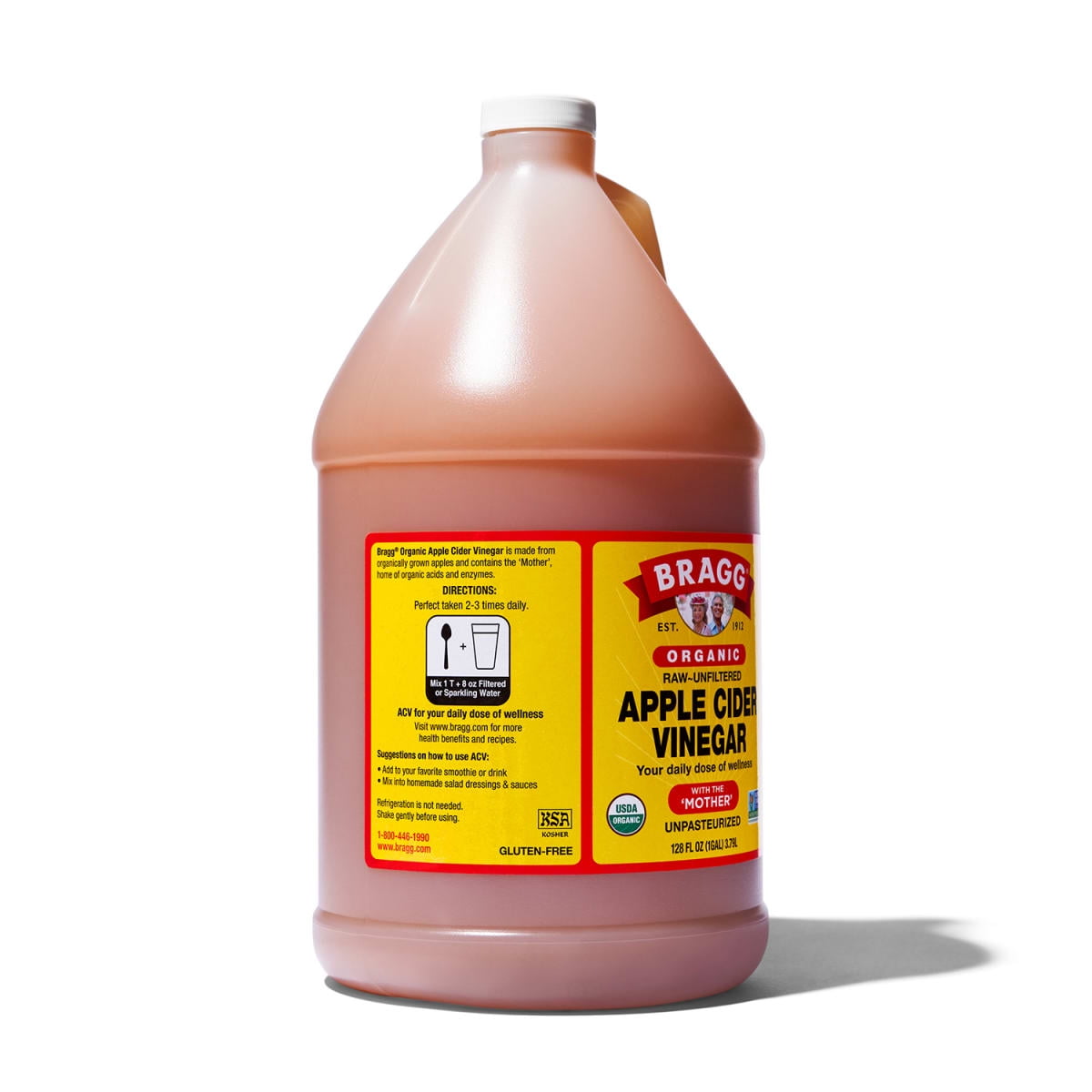 Bragg Organic Apple Cider Vinegar with The Mother, Raw and Unfiltered, 128 fl oz