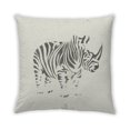 thumbnail image 2 of Ahgly Company Animals Rhinoceros Outdoor Throw Pillow, 18 inch by 18 inch, 2 of 6