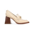 thumbnail image 2 of Sam Edelman Quincy Eggshell/Modern Ivory Gold Tone Buckle Vamp Heel Loafer Shoes (Eggshell/Modern Ivory, 8), 2 of 3