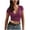 Wine, variant on Going out Tops for Women Deep V Neck Ruched Cropped Slim Comfy Short Sleeve Tee Casual Summer