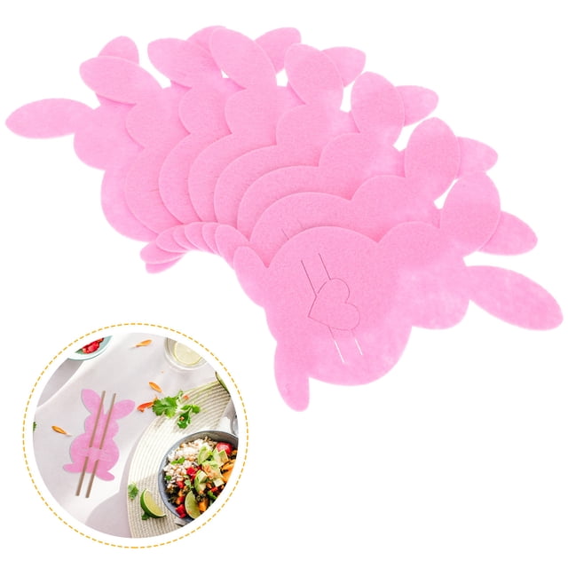 BRIGHTFUFU 8Pcs Rabbit Fork Bags Non Woven Fabric Table Decoration for Easter Party Style
