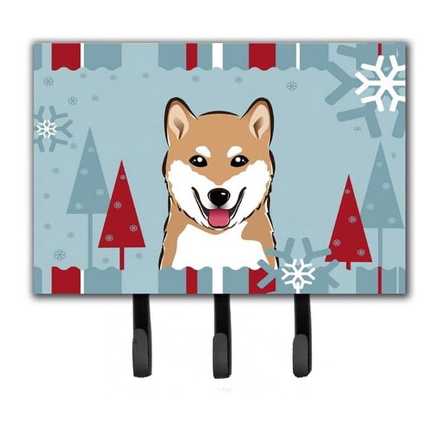 Winter Holiday Shiba Inu Leash & Key Holder