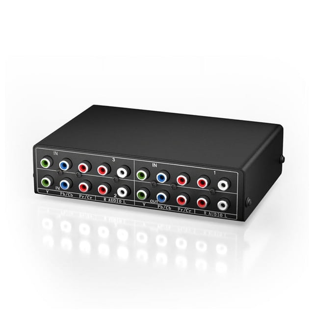 Selector de Audio y VíDeo con Interruptor AV de Componente RGB de 3 VíAs Caja de Conmutador RGB de Componente Ypbpr de Salida 3 en 1 para TV 360 DVD