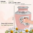 thumbnail image 3 of Aluminum Handcrafted Urn - Elegant Keepsake Holder for Adult Human Ashes (Powder Pink & Silver), 3 of 7