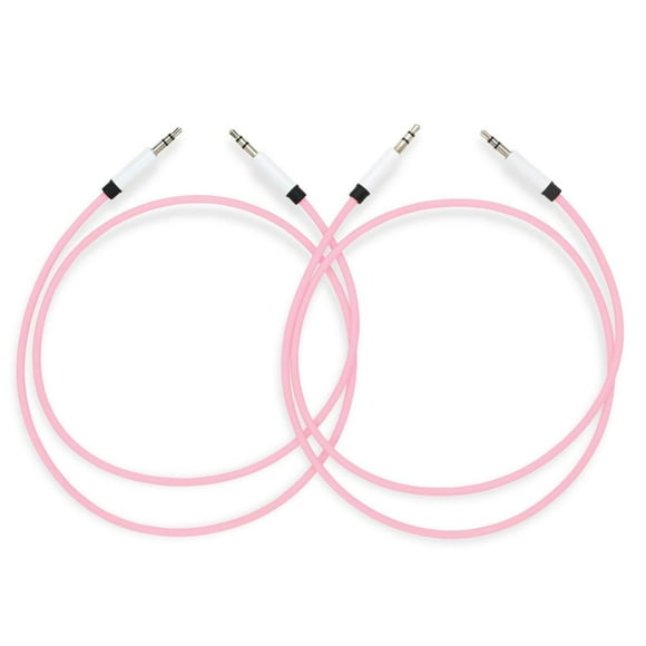 Cables de Audio MyVolts Rosa Malvavisco de Gama Plata, Paquete de 2, 70 cm