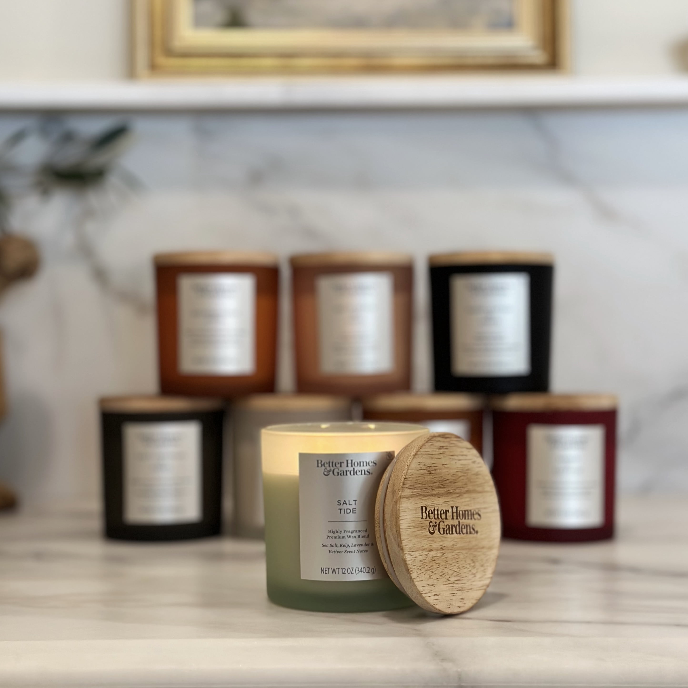(2 pack) Better Homes & Gardens Salt Tide Scented Frosted 2-Wick Candle, 12 oz