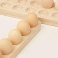 thumbnail image 2 of Wood Egg Holder Egg Organizer Rack Wooden Multipurpose Egg Container Egg Storage Tray for Cabinet Fridge Restaurant Tabletop, 4 grid, 2 of 8