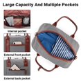 thumbnail image 4 of Weekender Bags for Women Canvas Overnight Bag, Duffle Bag with Shoe Compartment, Gray, 4 of 7