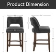 thumbnail image 5 of Vknow Furniture Bar Stools Set of 6, 26" Upholstered Counter Height Bar Stools, Modern Counter Stools with Wood Legs for Kitchen Island Dining Room Bar,Charcoal, 5 of 10