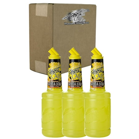 Finest Call Premium Sweet & Sour Drink Mix, 1 Liter Bottle (33.8 Fl Oz), Pack of 3