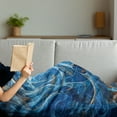 thumbnail image 3 of Fractal Soft Flannel Fleece Throw Blanket, Chaos Curves Hollow Science Fiction Style Space Wind Abstract Digital Artwork, Cozy Plush for Indoor and Outdoor Use, 50" x 60", Blue Orange, by Ambesonne, 3 of 5