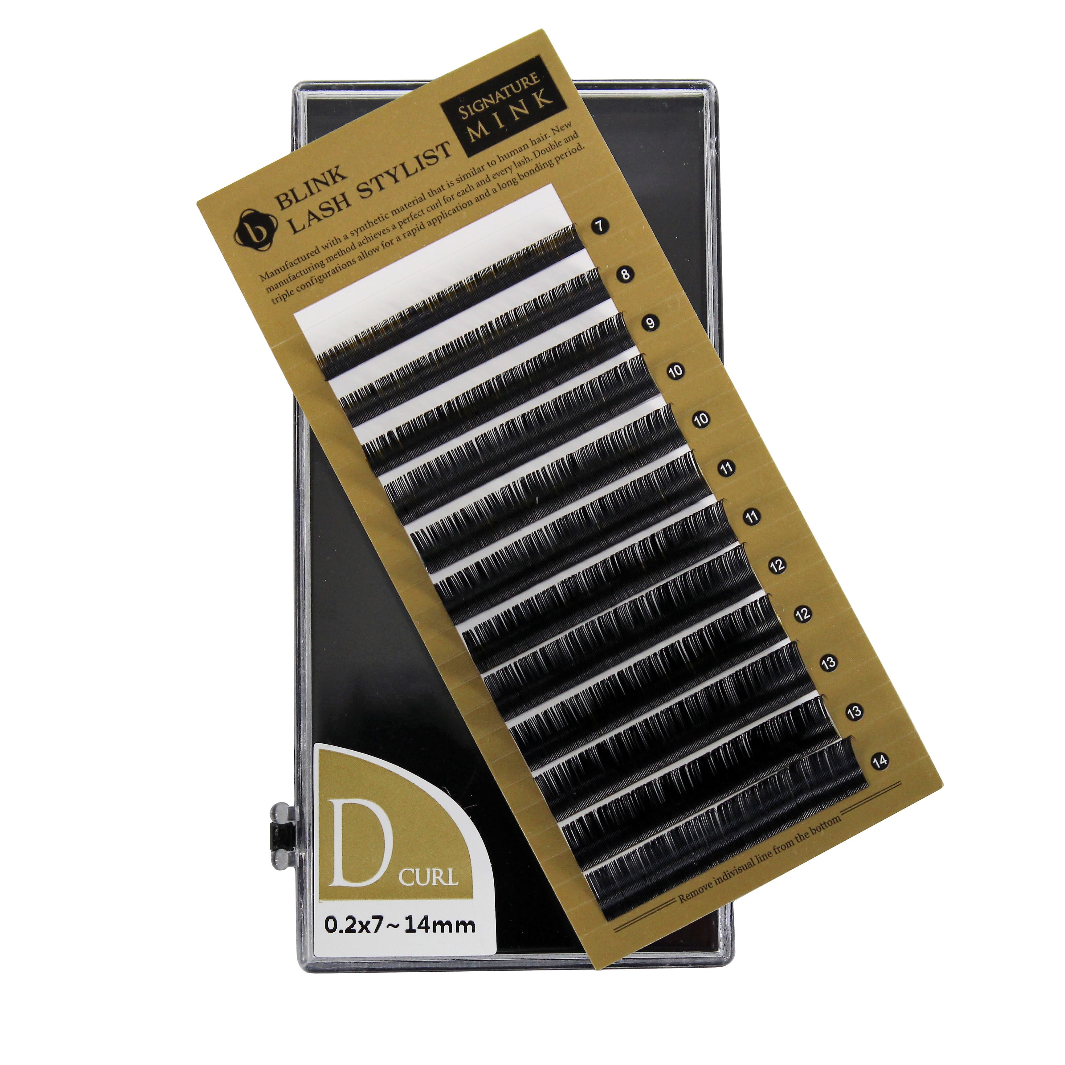 Eyelash Extension Blink Mink D 0.20 Curl 7mm14mm Mixed Size Tray