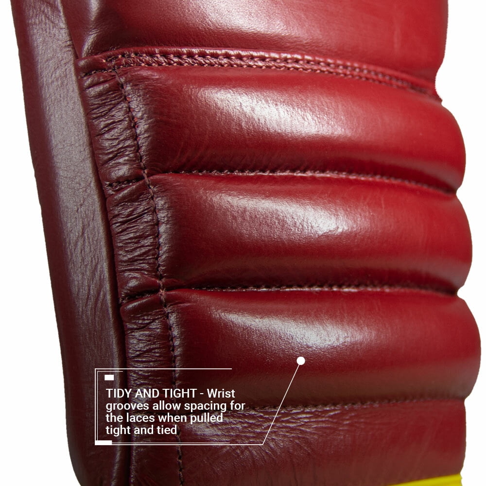 S4 Sentinel Lace Pro Leather Gel Boxing Gloves - Ring Red