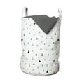 thumbnail image 1 of Abstract Laundry Bag, Repetitive Mini Triangular with Stripes and Dots, Hamper Basket with Handles Drawstring Closure for Laundromats, 13" x 19", Charcoal Grey Pale Taupe, by Ambesonne, 1 of 4