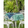 thumbnail image 4 of Outdoor Tablecloth with Umbrella Hole Zipper Green Marble Round Tablecloth 54" Waterproof Outside Table Cloth Summer Ocean Wave Green Ombre Patio Table Cover Tablecloths for Picnic Party, 4 of 8