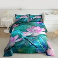 thumbnail image 2 of Castle Fairy Flying Dragonfly Girl 3 Pieces Queen Comforter Set,Nature Floral Lotus Ultra Soft Bedding Sets,Chic Flowers Blossoms Bedding Comforter Set Breathable,Luxury Bedroom Decor,Reversible, 2 of 8