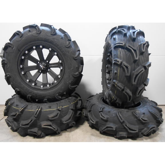 MSA Black Kore 14" ATV Wheels 28" Zilla Tires Honda Foreman Rancher SRA