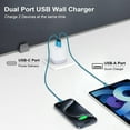 thumbnail image 2 of USB C Block, Hootek Dual Port PD20W+QC18W Type C Charger with 2Pack 6FT Charging Cable Type C Cable USB C to C Charging Cables USB C Wall Charger Adapter Type C Brick for iPhone 15 Samsung, Blue, 2 of 7