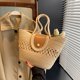 thumbnail image 4 of Bolso de verano para mujer Bolso de hombro tejido Bolsos de mano de playa de gran capacidad (Beige), 4 of 5