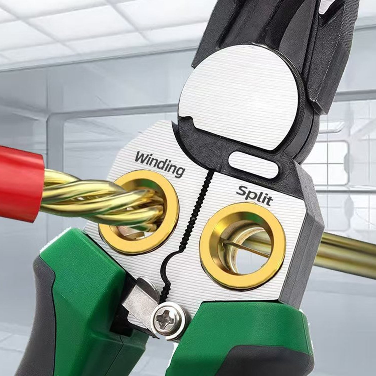 Wire Strippers with Voltage Tester, 8 In 1 Wire Stripping Pliers for Cutting and Pulling, Cable Scissors for Scraping and Pressing Wires with Voltage Test, Wire Stripper Tools for Electrician Work