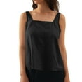 thumbnail image 4 of Sevevn Women's Solid Color Casual Summer Square Neck Sleeveless Backless Tank Tops Summer Gift Black XXXL, 4 of 9