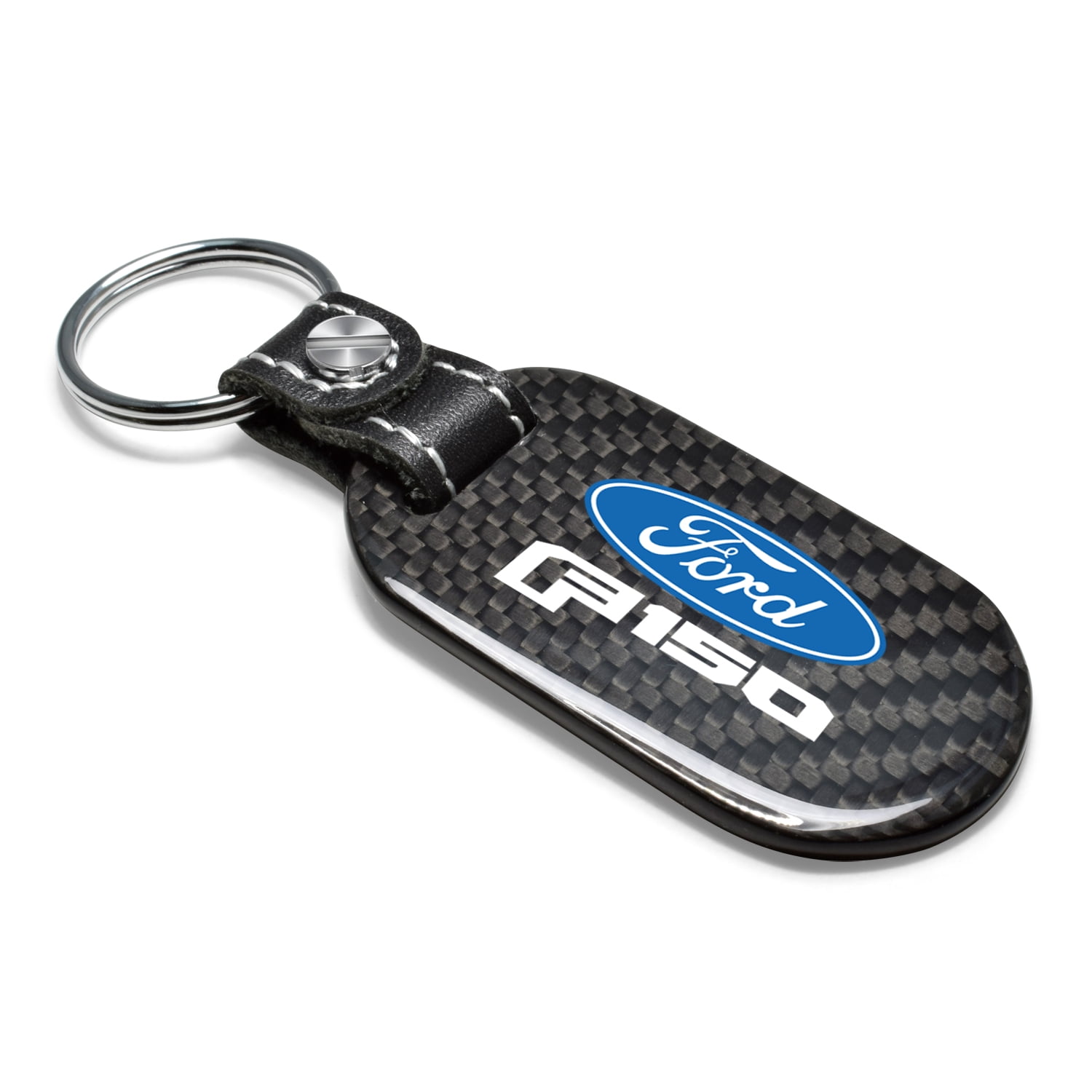 Ford F-150 2015 up 100% Real Black Carbon Fiber Tag Style Key Chain