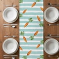 thumbnail image 6 of Easter Bunny Table Runner - 72 Inch Long, Kitchen Dining Table Runner Dresser Scarves, Spring Rabbits Carrots Turquoise Stripes Farmhouse Decor for Coffee Tables Wedding Party Banquet, 6 of 8