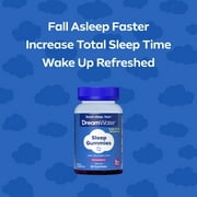 Dream Water Sleep Gummies, Sugar-Free, Gelatin-Free; Blend of 3 Ingredients, GABA, 5mg Melatonin & 5-HTP; Snoozeberry, 60 Gummies