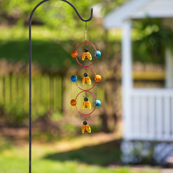 Evergreen 23"H Twirler, 3-Tiered Orbit, Bumble Bee- Fade and Weather Resistant Outdoor Decor