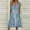 Blue, variant on Taqqpue Women's Denim Mini Dress Solid Color V Neck Sleeveless Casual Summer Sundress Casual Knee Length Midi Dress Jean Dresses
