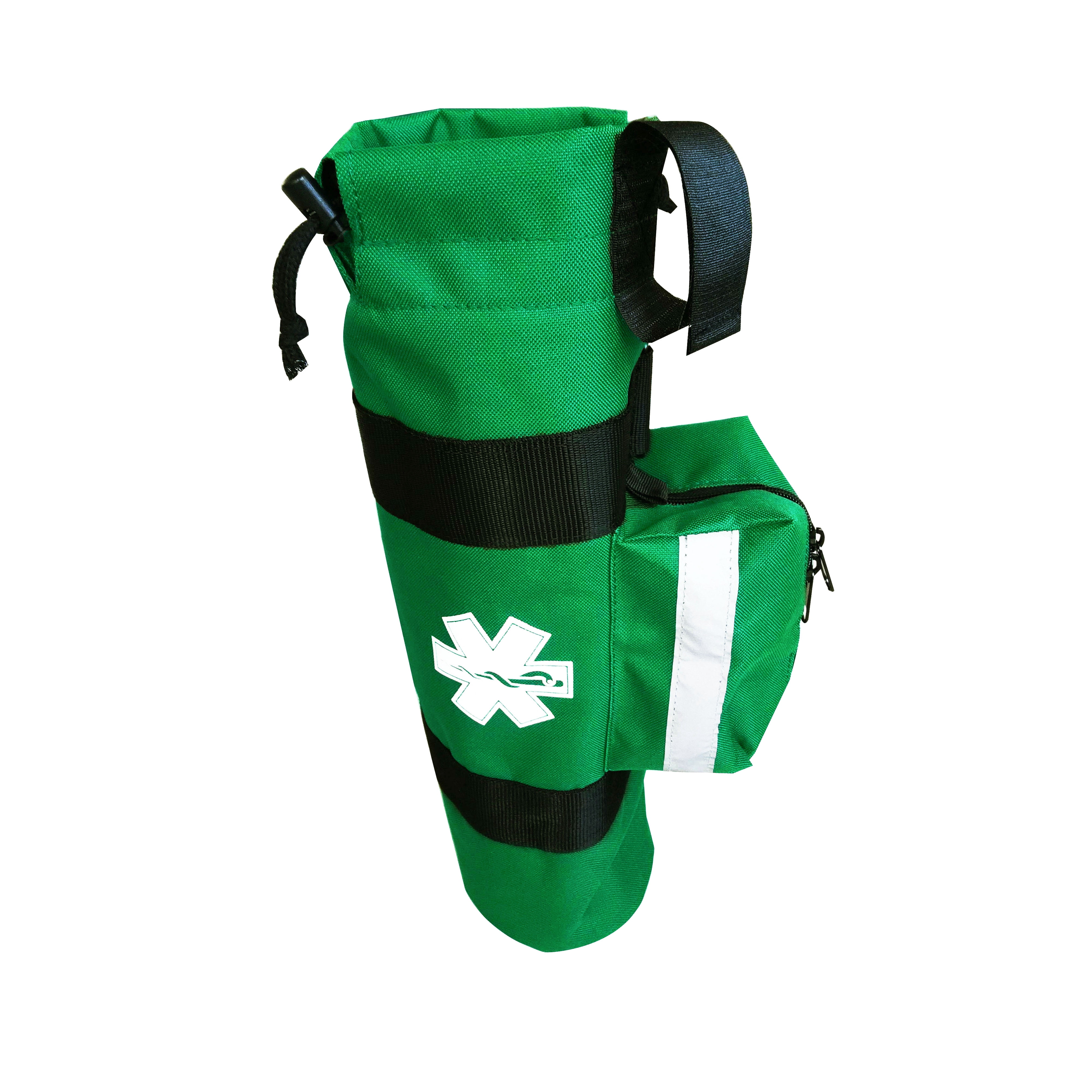 LINE2design Oxygen Sleeve Ems Medical Rescue Cylinder Bag with Side Pocket - Green, 1 Pack