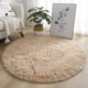 thumbnail image 1 of KDJ Round Fluffy Ultra Soft Area Rugs for Bedroom Plush Shaggy Carpet for Kids Room Bedside Nursery Mats, 1.9ft, Camel, 1 of 9