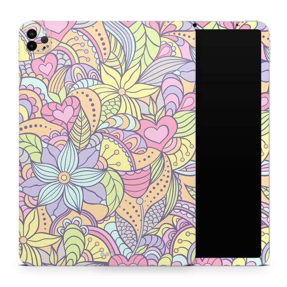 DesignSkinz Vibrant Color Floral Pattern Full-Body Skin Decal Wrap Cover for iPad (A1219/A1337)